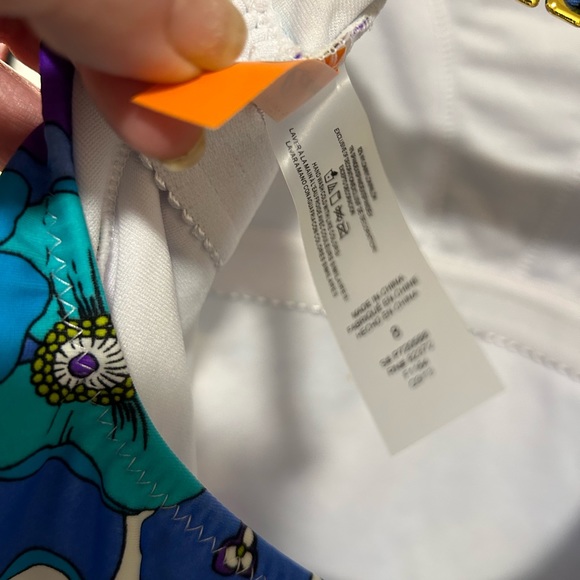 Leilani Blue Print One Piece Bathing suit Medium - Picture 5 of 6